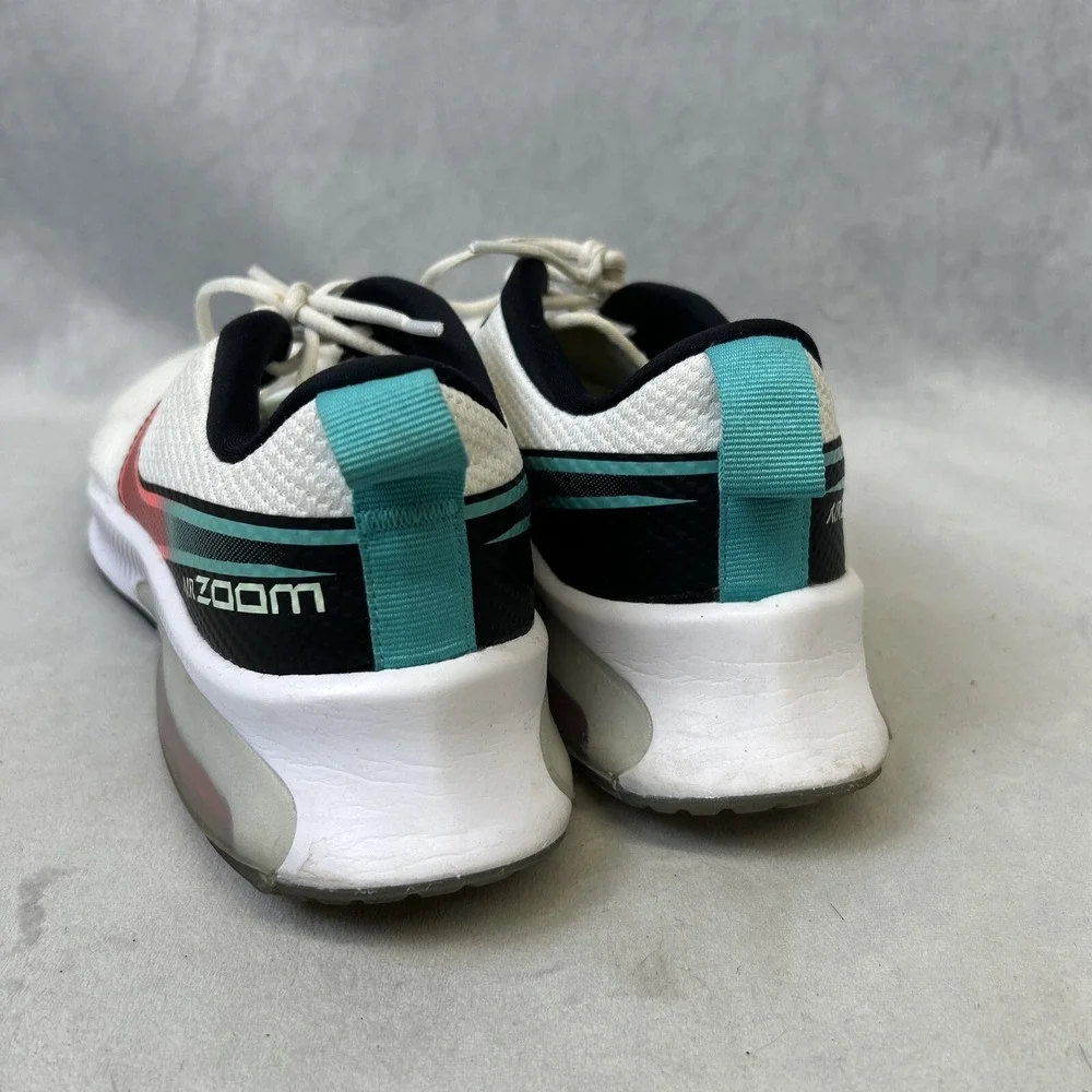 Nike Air Zoom Shoes Youth 7 Womens 8.5 DA1242-101 White Neon Swoop Logo Running‎